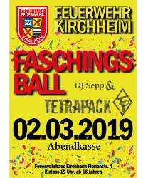 Faschings Plakat/Flyer Feuerwehr Kirchheim